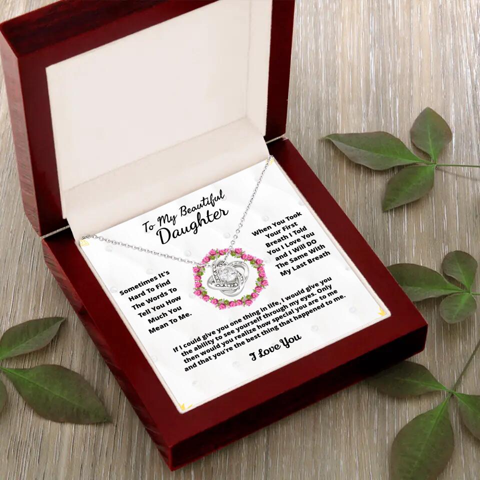 To My Beloved... Loveknot necklace with Personalized Message Card