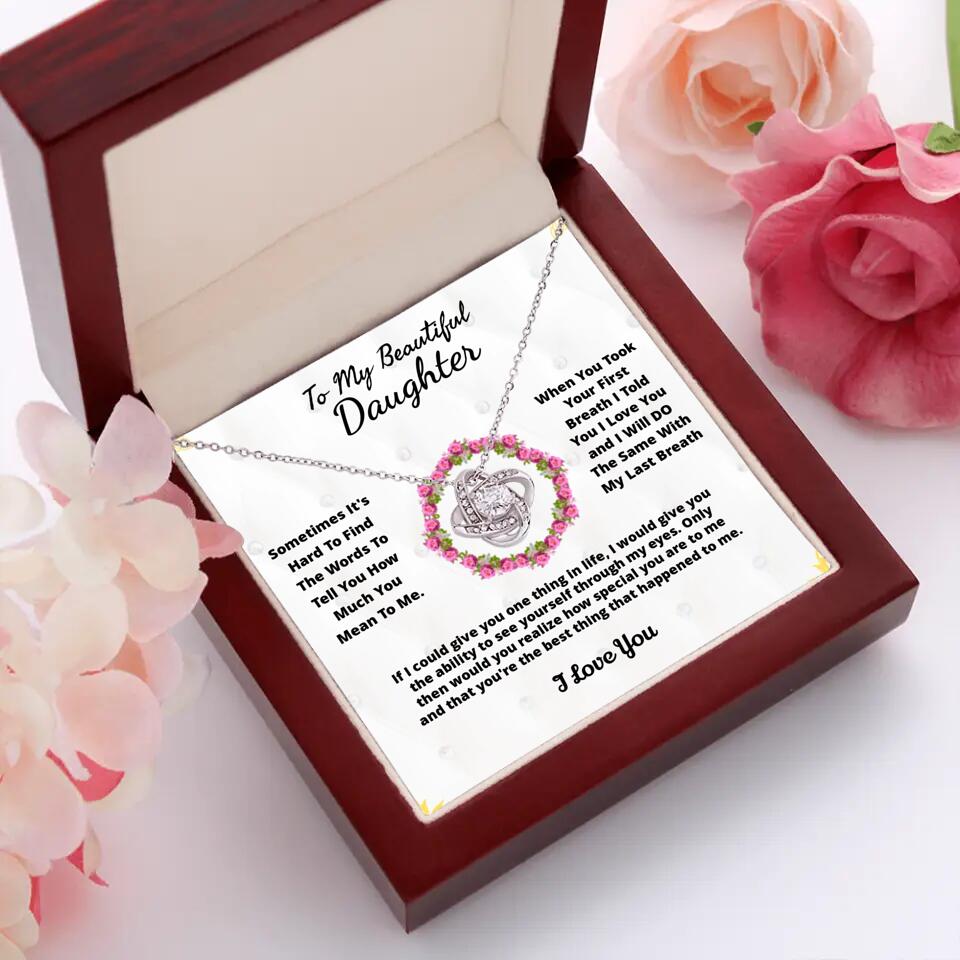 To My Beloved... Loveknot necklace with Personalized Message Card