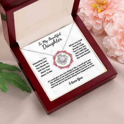 To My Beloved... Loveknot necklace with Personalized Message Card