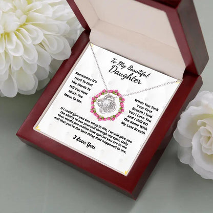 To My Beloved... Loveknot necklace with Personalized Message Card