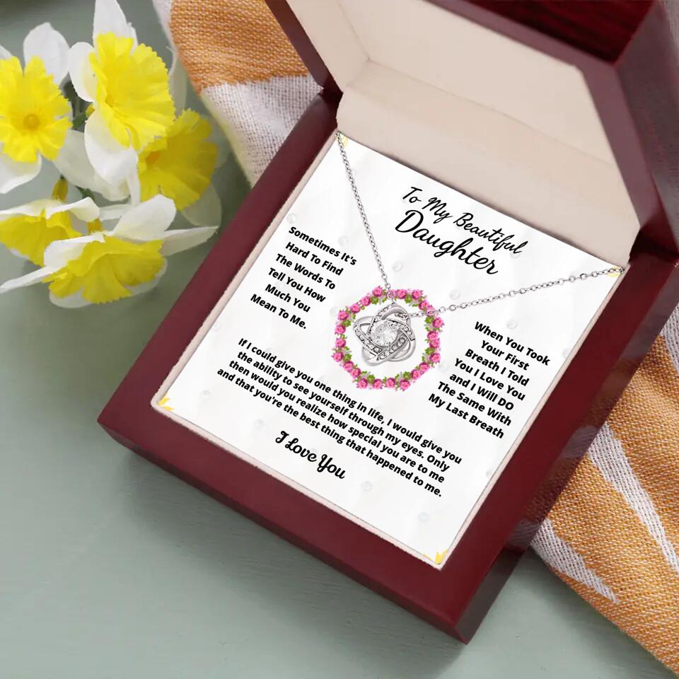 To My Beloved... Loveknot necklace with Personalized Message Card