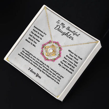 To My Beloved... Loveknot necklace with Personalized Message Card