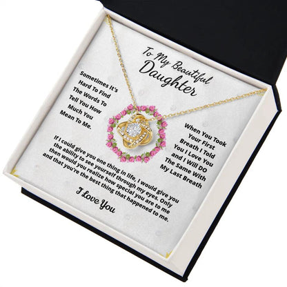 To My Beloved... Loveknot necklace with Personalized Message Card