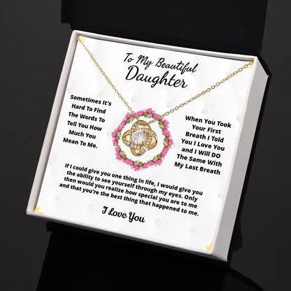 To My Beloved... Loveknot necklace with Personalized Message Card