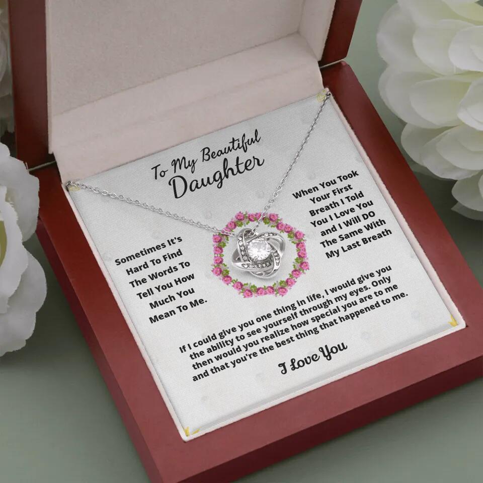 To My Beloved... Loveknot necklace with Personalized Message Card