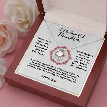 To My Beloved... Loveknot necklace with Personalized Message Card