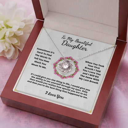 To My Beloved... Loveknot necklace with Personalized Message Card