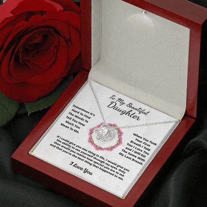 To My Beloved... Loveknot necklace with Personalized Message Card