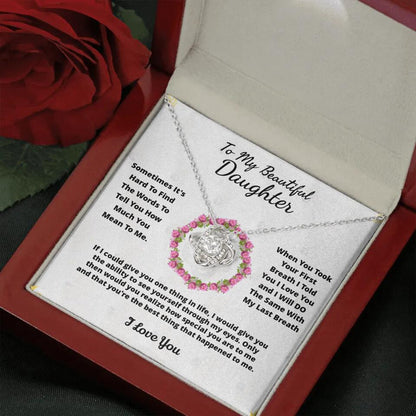 To My Beloved... Loveknot necklace with Personalized Message Card