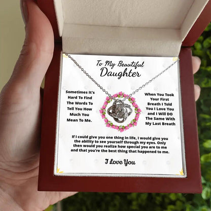 To My Beloved... Loveknot necklace with Personalized Message Card