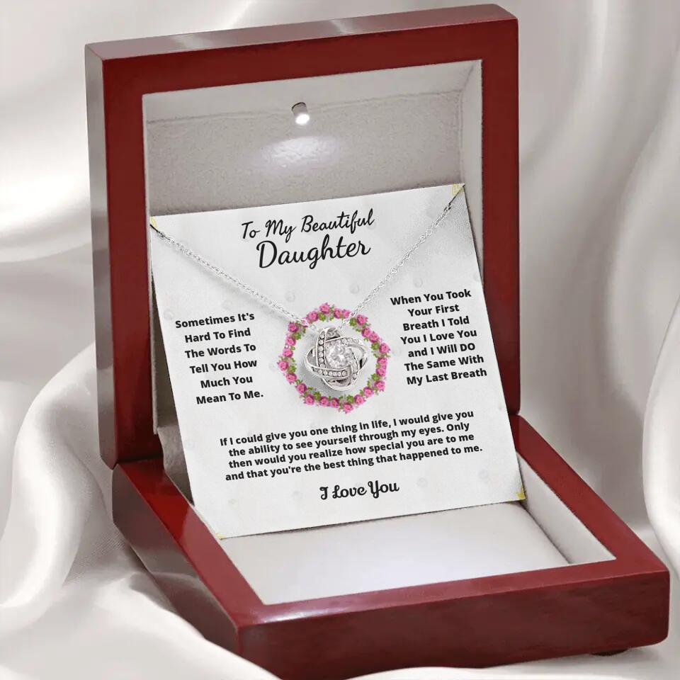 To My Beloved... Loveknot necklace with Personalized Message Card