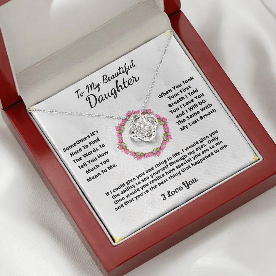 To My Beloved... Loveknot necklace with Personalized Message Card