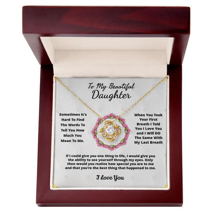 To My Beloved... Loveknot necklace with Personalized Message Card