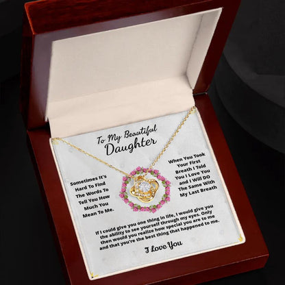 To My Beloved... Loveknot necklace with Personalized Message Card