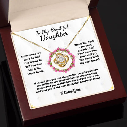 To My Beloved... Loveknot necklace with Personalized Message Card