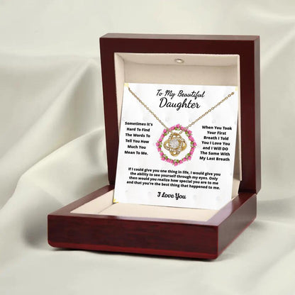 To My Beloved... Loveknot necklace with Personalized Message Card