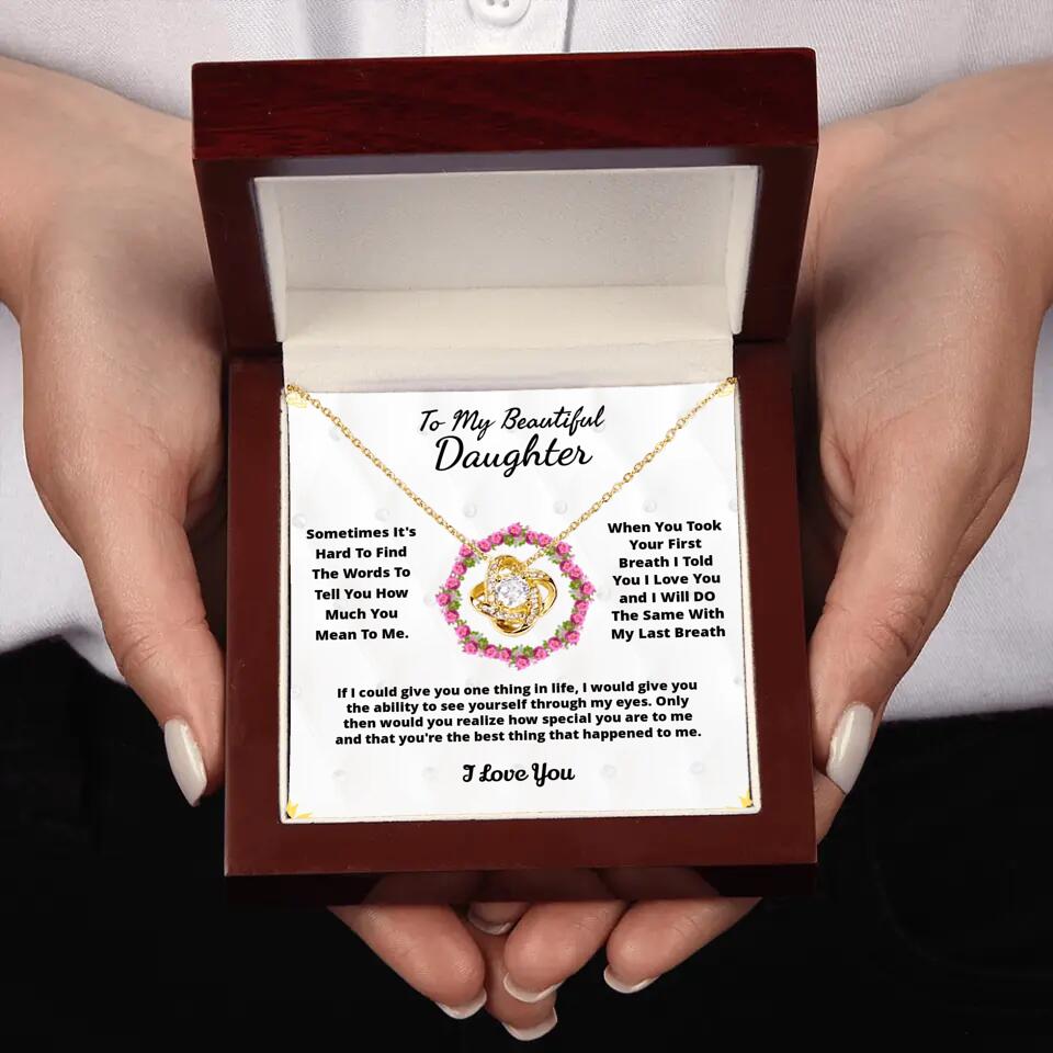 To My Beloved... Loveknot necklace with Personalized Message Card