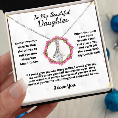 To My Beloved... Loveknot necklace with Personalized Message Card