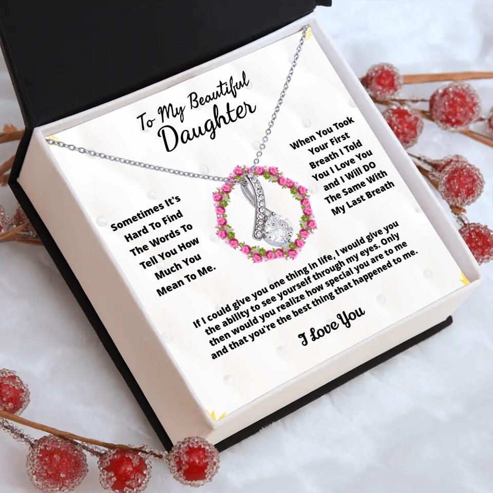 To My Beloved... Loveknot necklace with Personalized Message Card