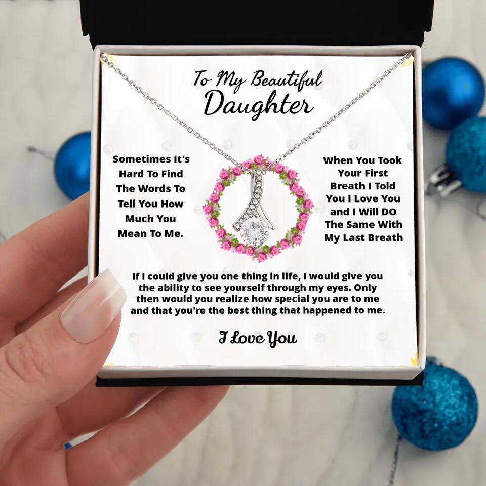 To My Beloved... Loveknot necklace with Personalized Message Card