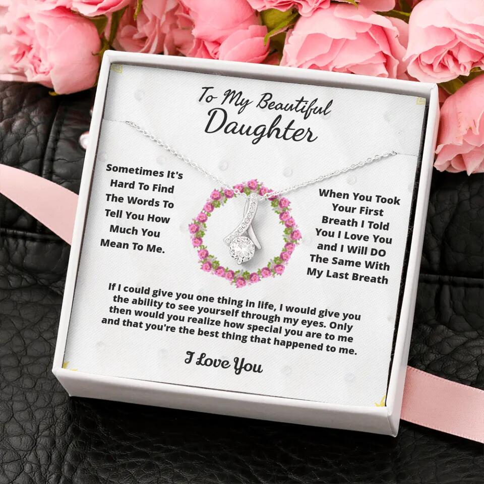 To My Beloved... Loveknot necklace with Personalized Message Card