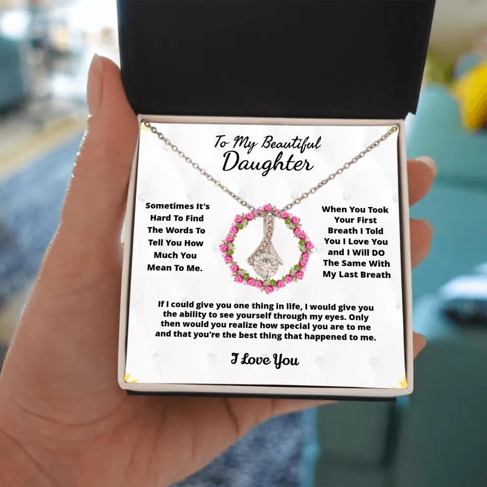 To My Beloved... Loveknot necklace with Personalized Message Card