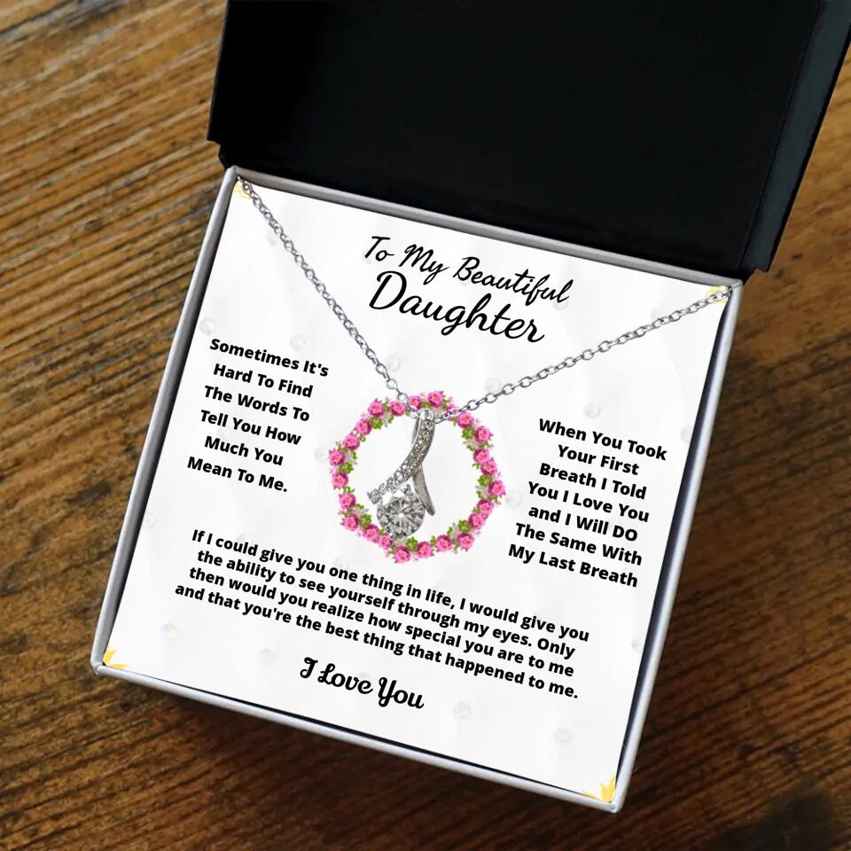 To My Beloved... Loveknot necklace with Personalized Message Card