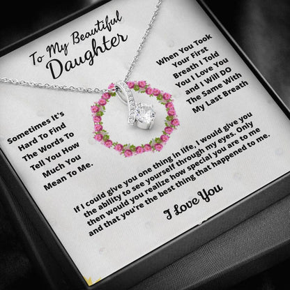 To My Beloved... Loveknot necklace with Personalized Message Card