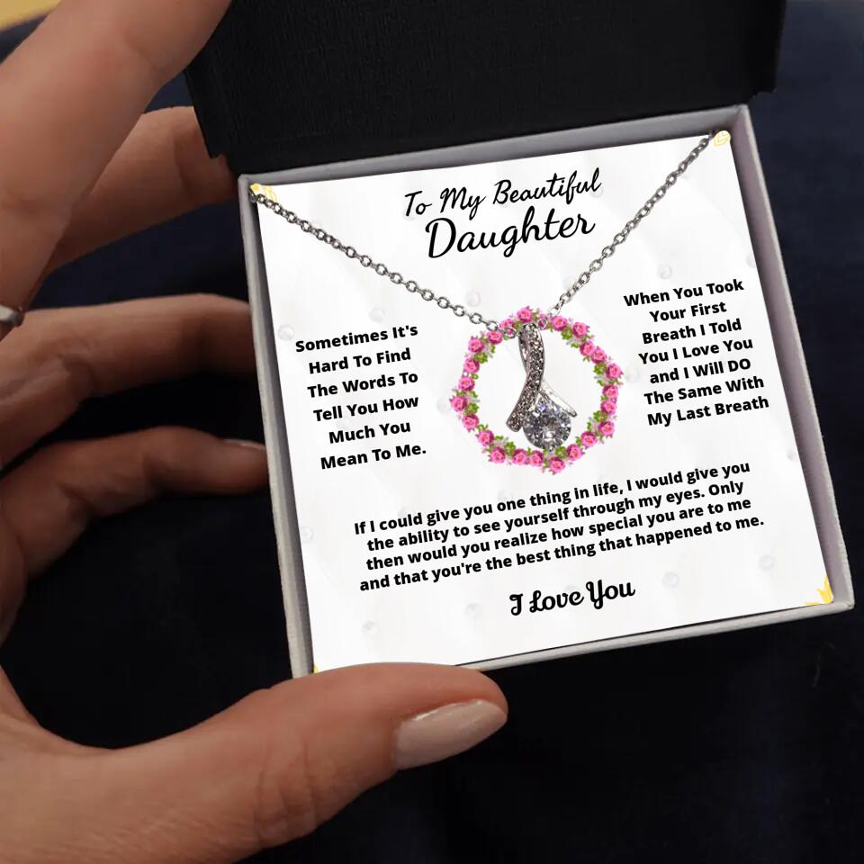 To My Beloved... Loveknot necklace with Personalized Message Card