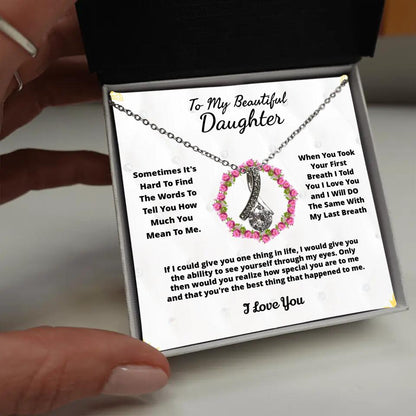 To My Beloved... Loveknot necklace with Personalized Message Card