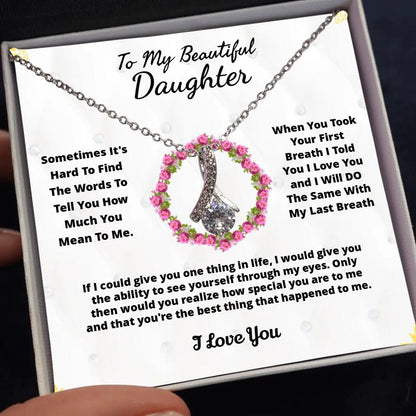 To My Beloved... Loveknot necklace with Personalized Message Card