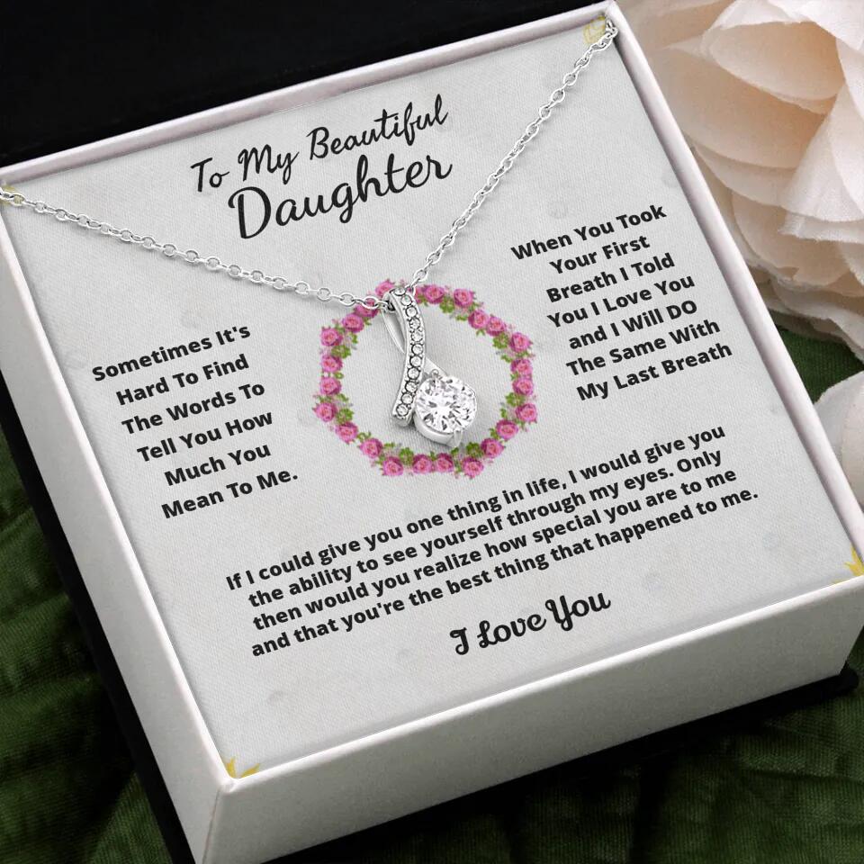 To My Beloved... Loveknot necklace with Personalized Message Card