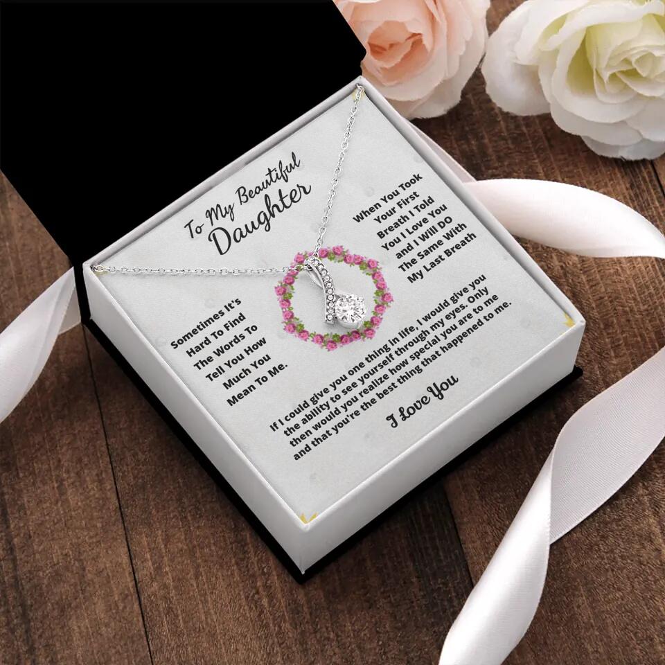 To My Beloved... Loveknot necklace with Personalized Message Card