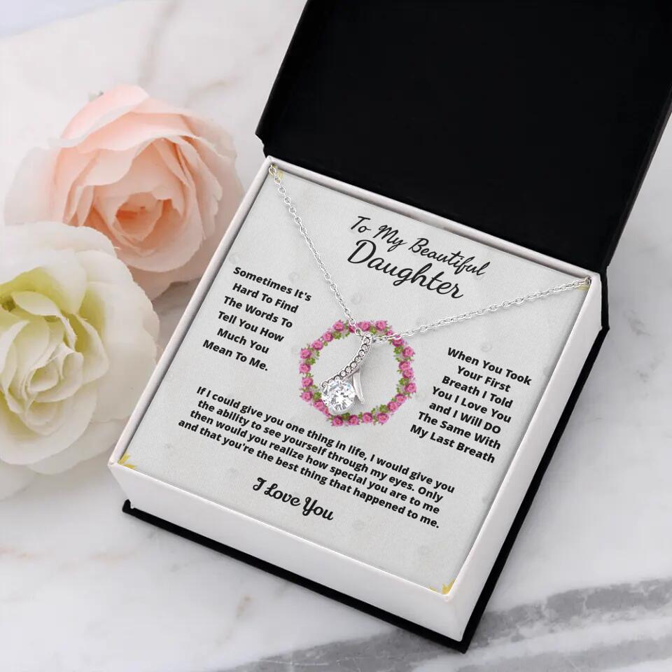 To My Beloved... Loveknot necklace with Personalized Message Card