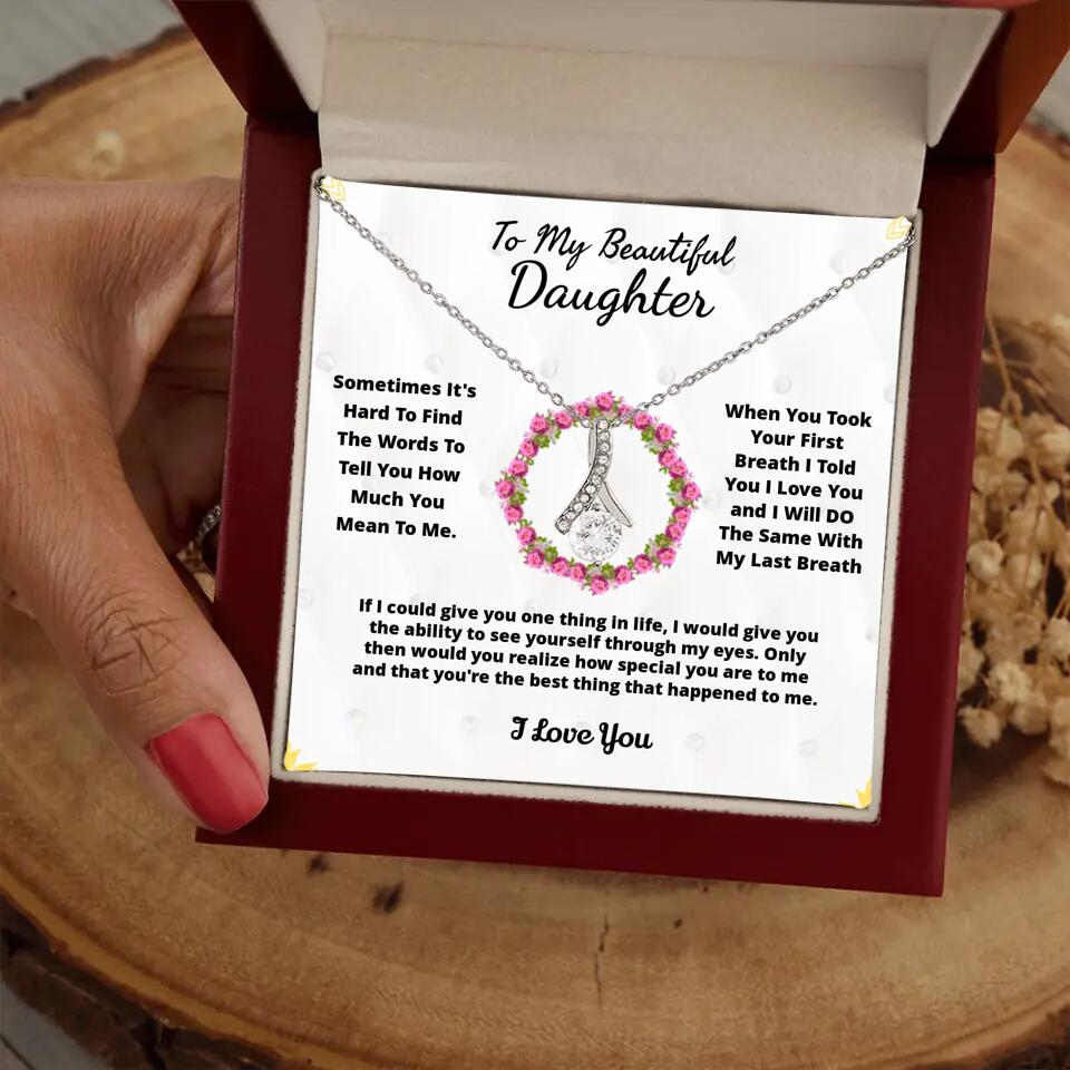 To My Beloved... Loveknot necklace with Personalized Message Card