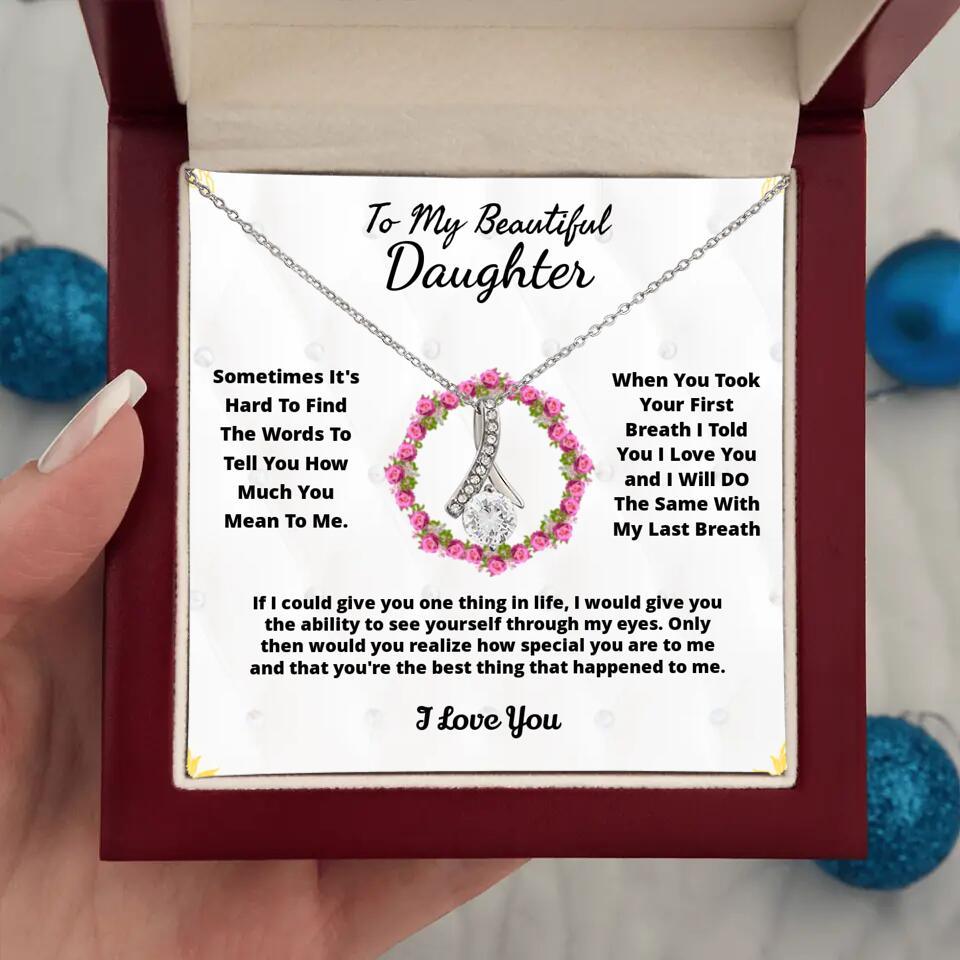 To My Beloved... Loveknot necklace with Personalized Message Card