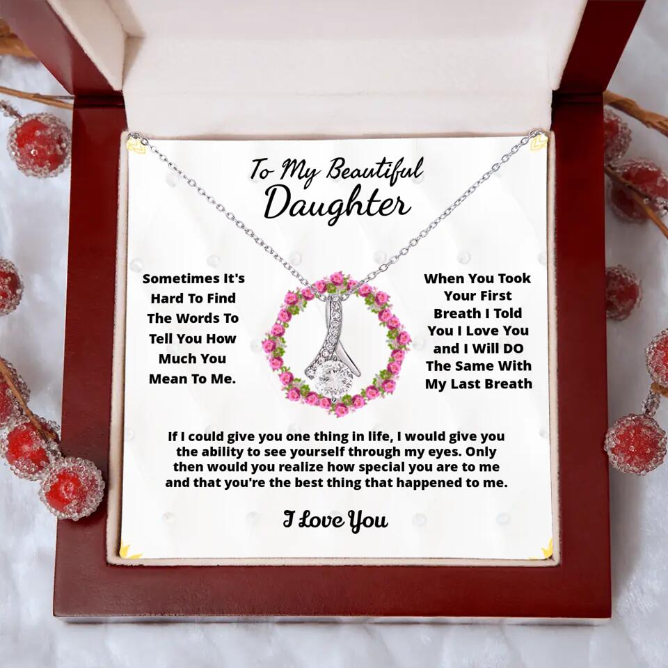 To My Beloved... Loveknot necklace with Personalized Message Card