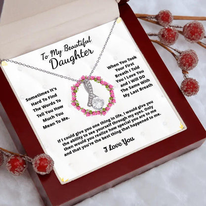 To My Beloved... Loveknot necklace with Personalized Message Card