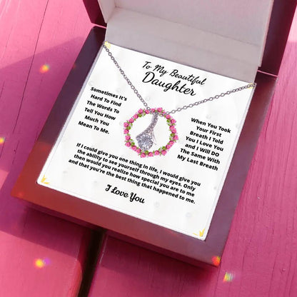 To My Beloved... Loveknot necklace with Personalized Message Card