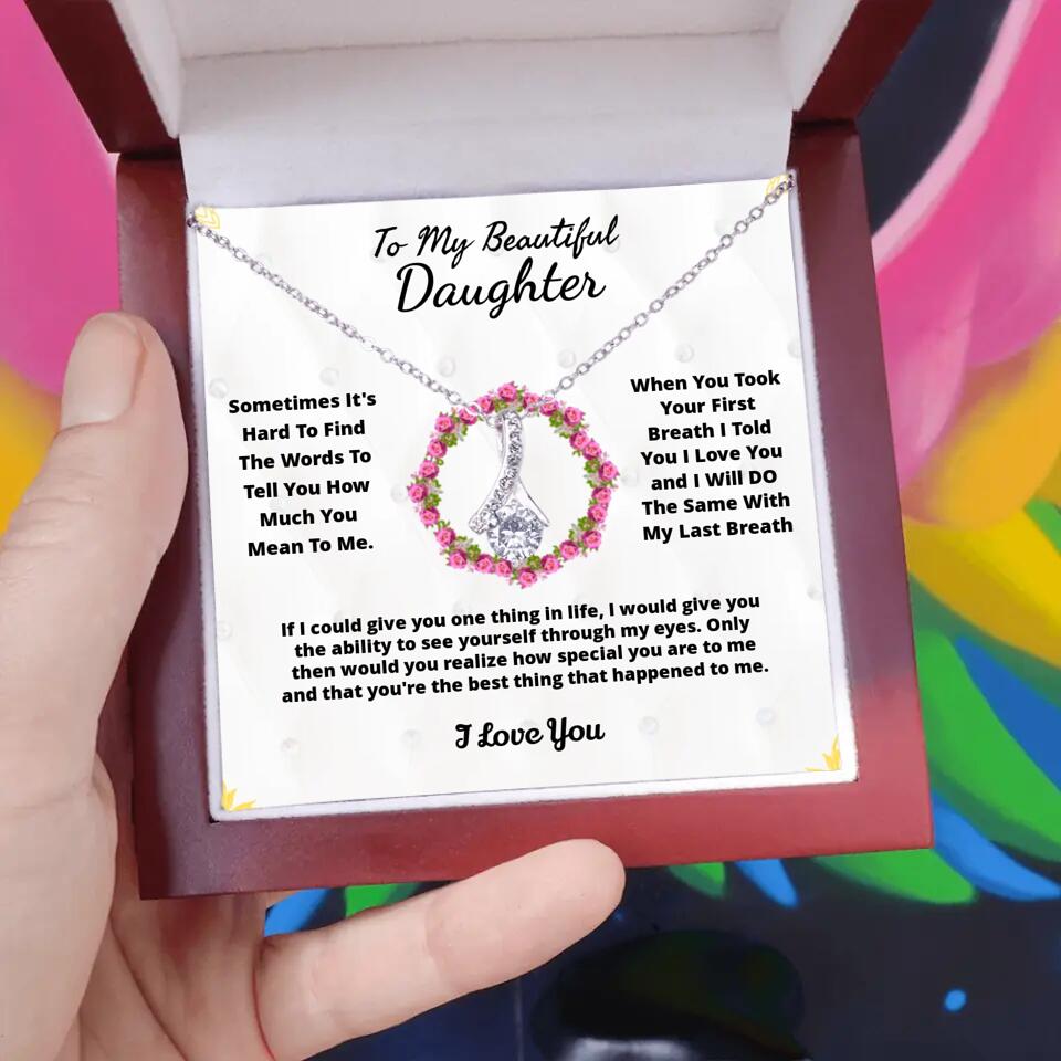 To My Beloved... Loveknot necklace with Personalized Message Card