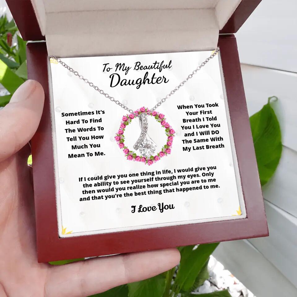 To My Beloved... Loveknot necklace with Personalized Message Card