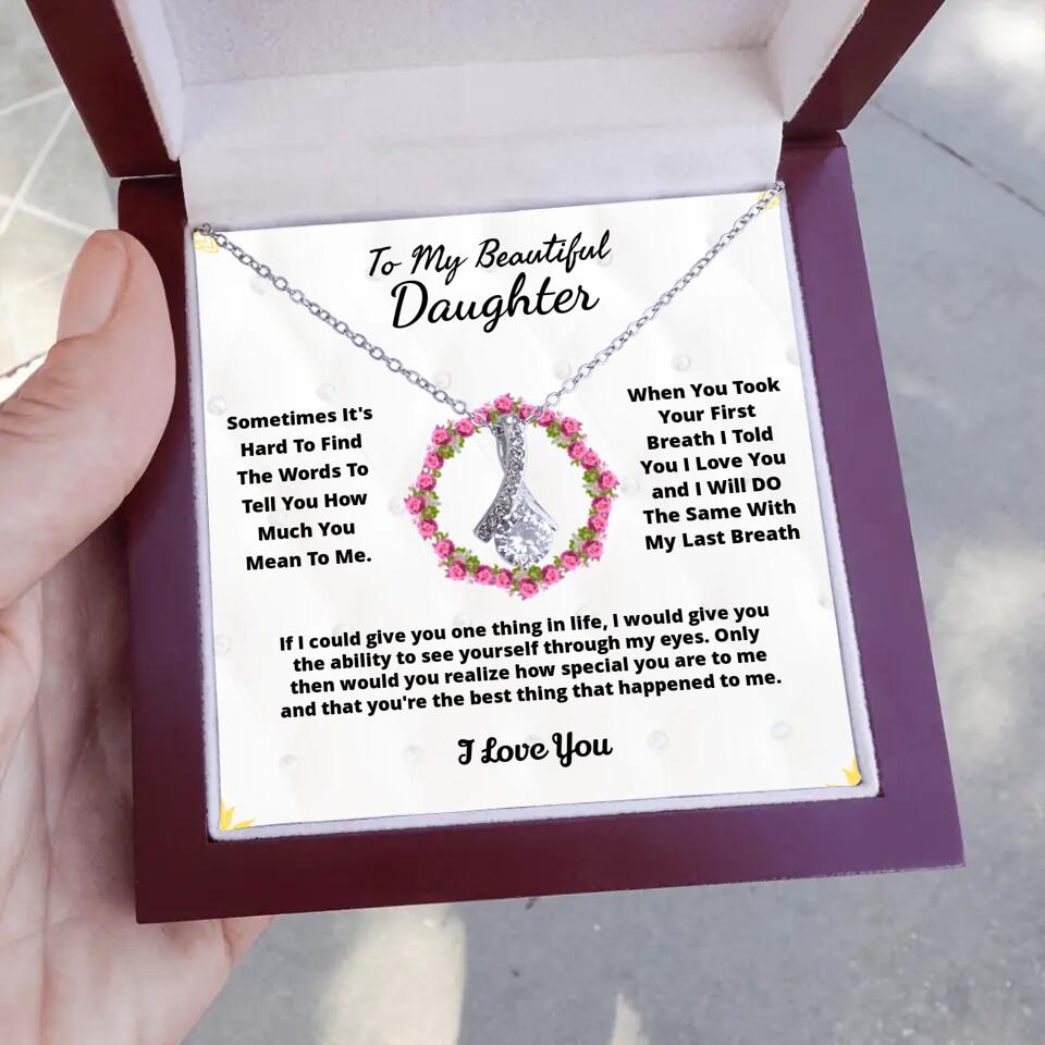 To My Beloved... Loveknot necklace with Personalized Message Card