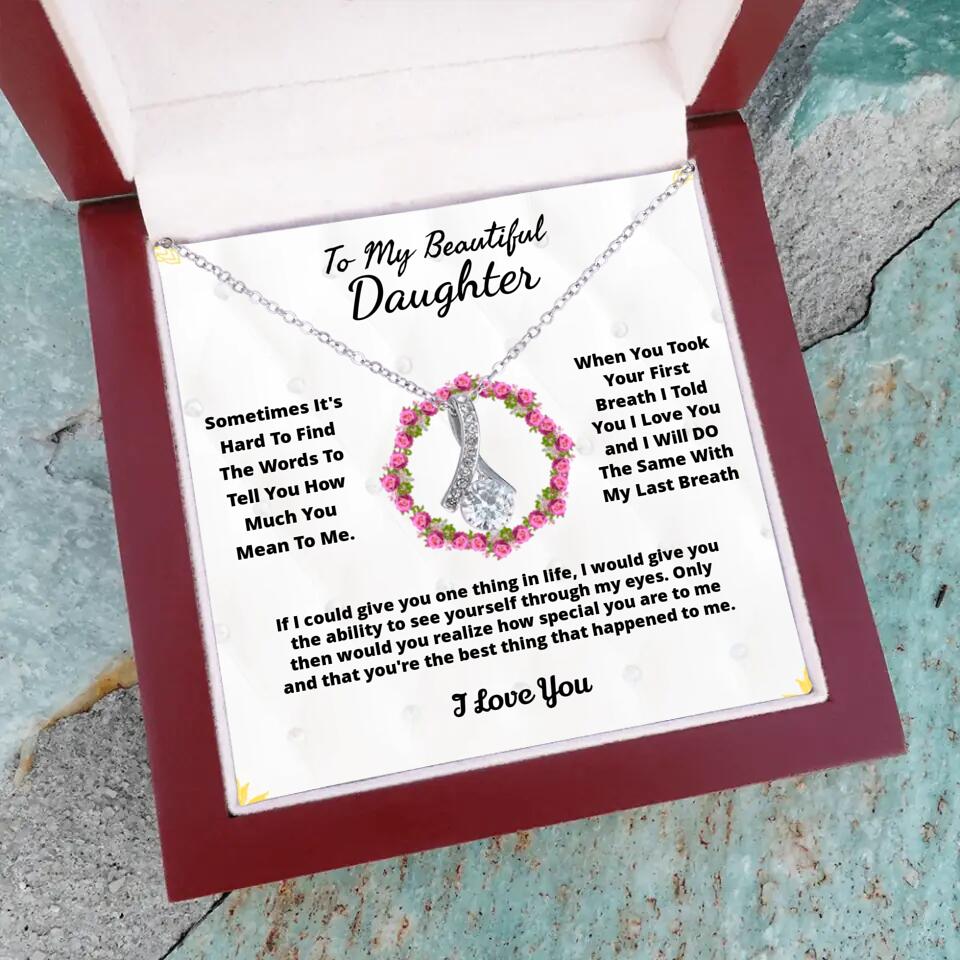 To My Beloved... Loveknot necklace with Personalized Message Card