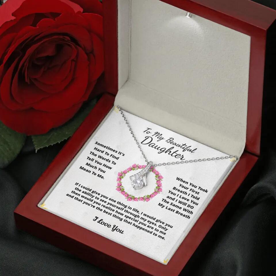 To My Beloved... Loveknot necklace with Personalized Message Card