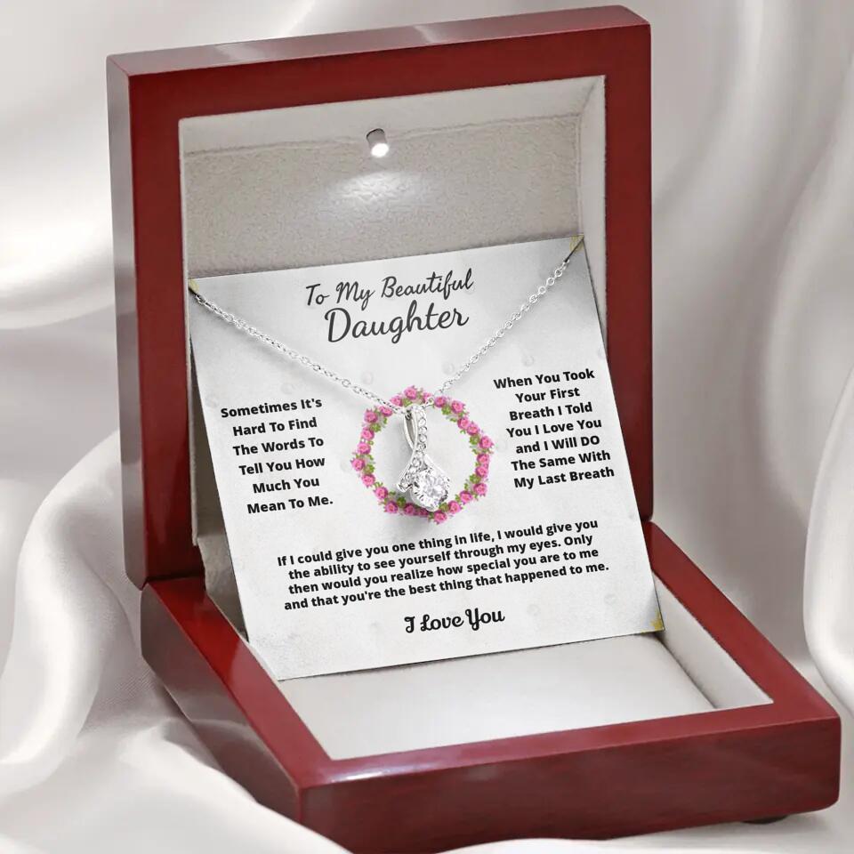 To My Beloved... Loveknot necklace with Personalized Message Card
