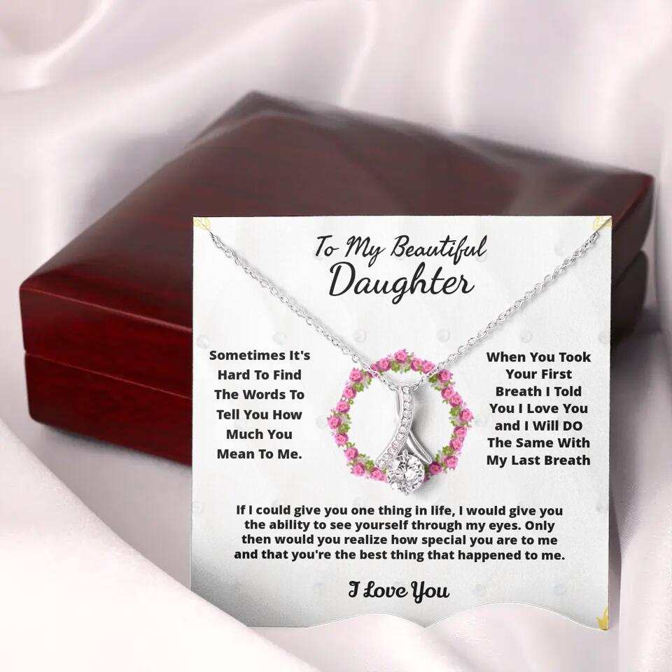 To My Beloved... Loveknot necklace with Personalized Message Card