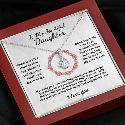 To My Beloved... Loveknot necklace with Personalized Message Card