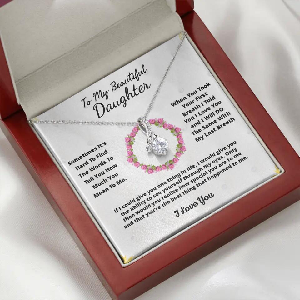 To My Beloved... Loveknot necklace with Personalized Message Card