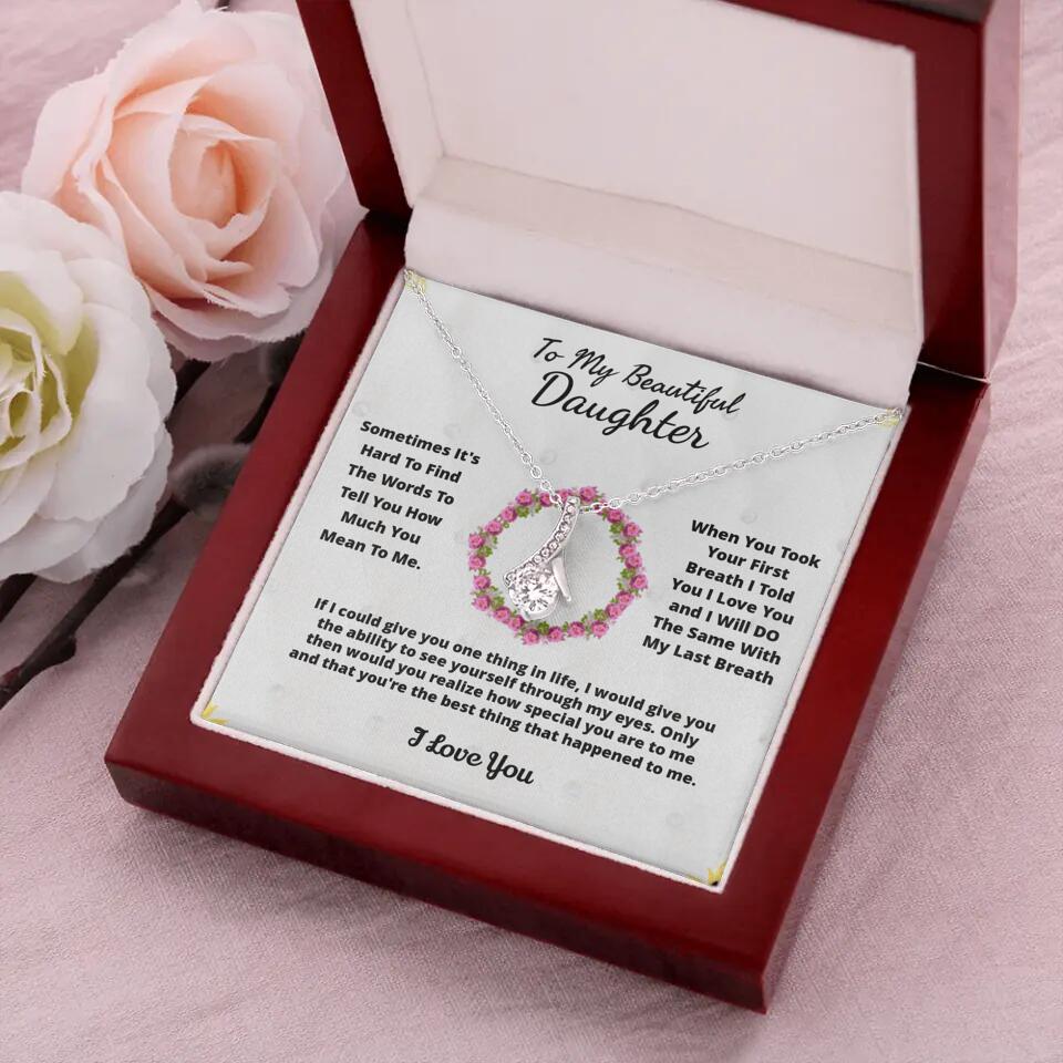 To My Beloved... Loveknot necklace with Personalized Message Card