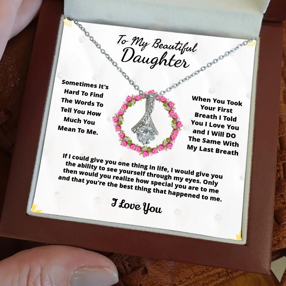 To My Beloved... Loveknot necklace with Personalized Message Card